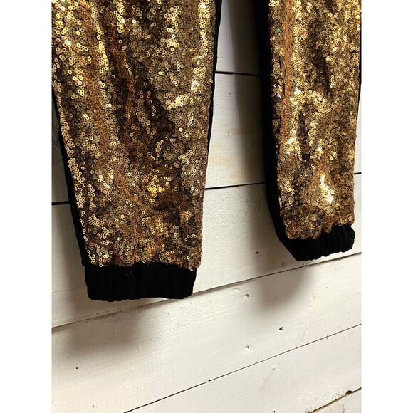 Alexandra Collection Gold Sequence Sweatpants. - Picture 4 of 6